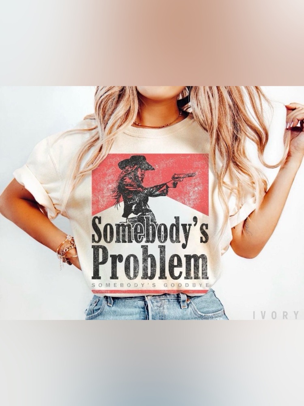 Somebody's Problem Graphic Tee, Vintage 90s Country Music Lover Comfort Color